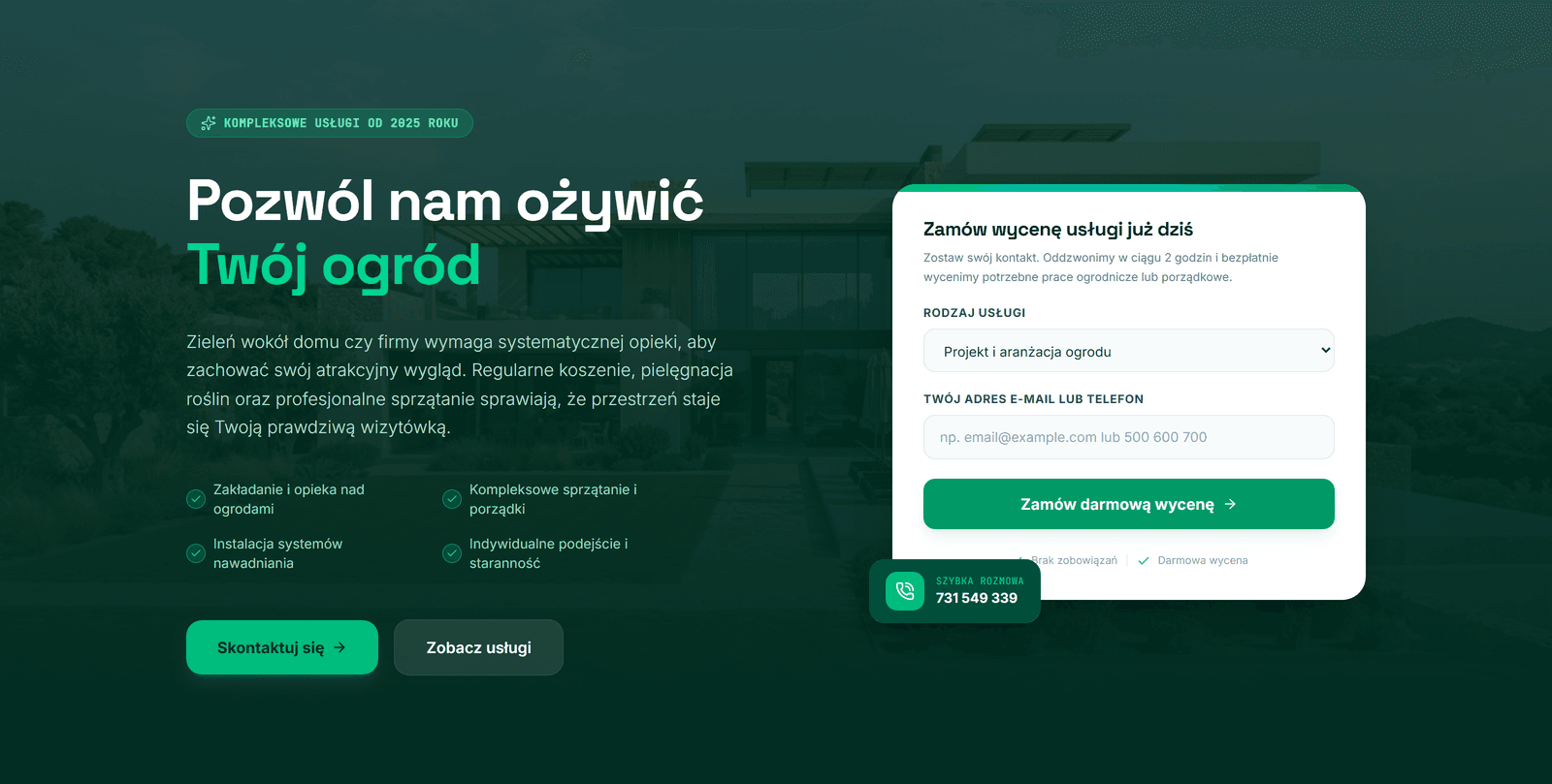 Professional website for a garden company — from zero to first clients in 7 days